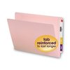 Smead Reinforced End Tab Colored Folders, Straight Tab, Letter, Pink, PK100 25610